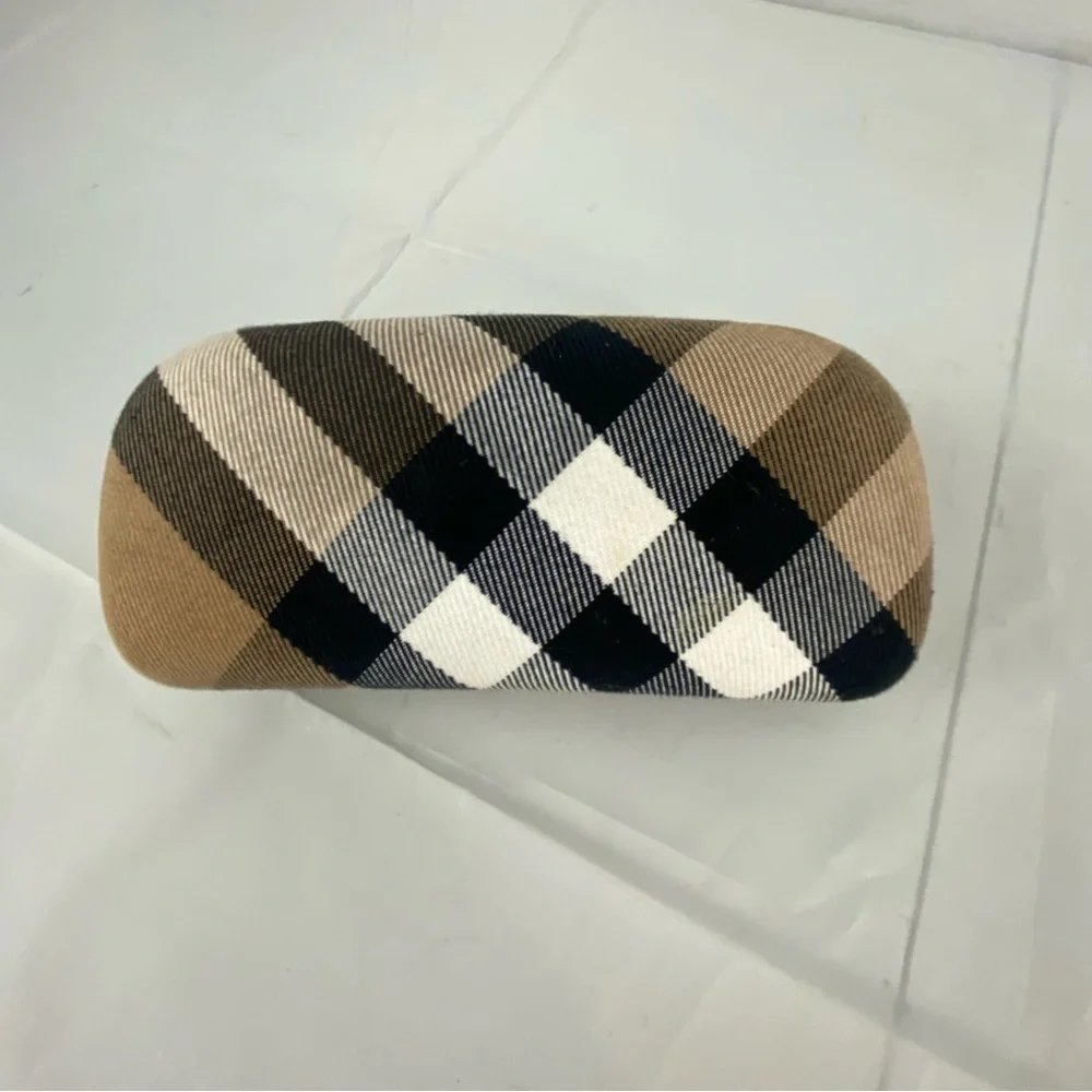 Burberry Nova Check Hard Shell Sun Glasses Eyeglass Case Plaid w/Cloth EUC - Picture 4 of 5